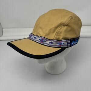 Kavu Strapcap Hat Aztec Tribal Print, USA Made Medium Strapback Tan